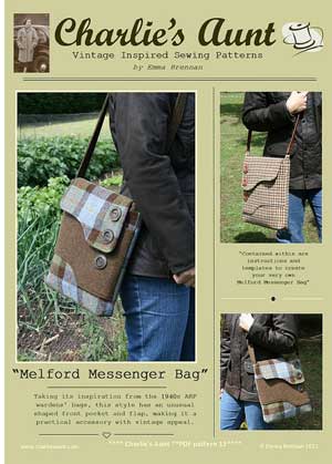 The Melford Messenger Bag Pattern is a vintage inspired design from ...