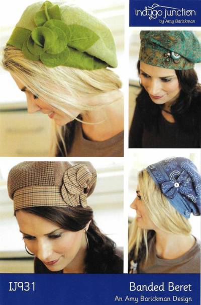 Banded Beret Hat Pattern in PDF by Indygo Junction
