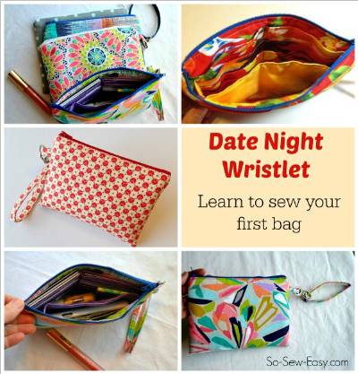 Date Night Wristlet PDF Pattern by So Sew Easy