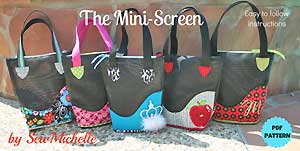 Mini Screen Tote Bag Pattern by SewMichelle