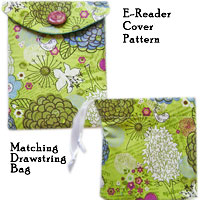 Free E-Reader Cover pattern and matching drawstring bag 