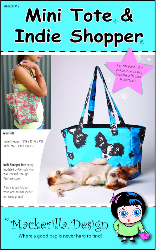 (image for) Mini Tote & Indie Shopper PDF Pattern by Mackerilla Design